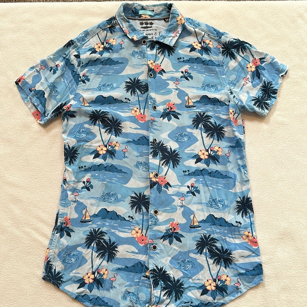 Men's Tropical Print Shirt S